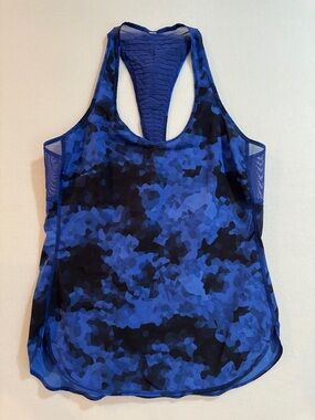 lululemon athletica Blue and Black Camo Racerback Tank